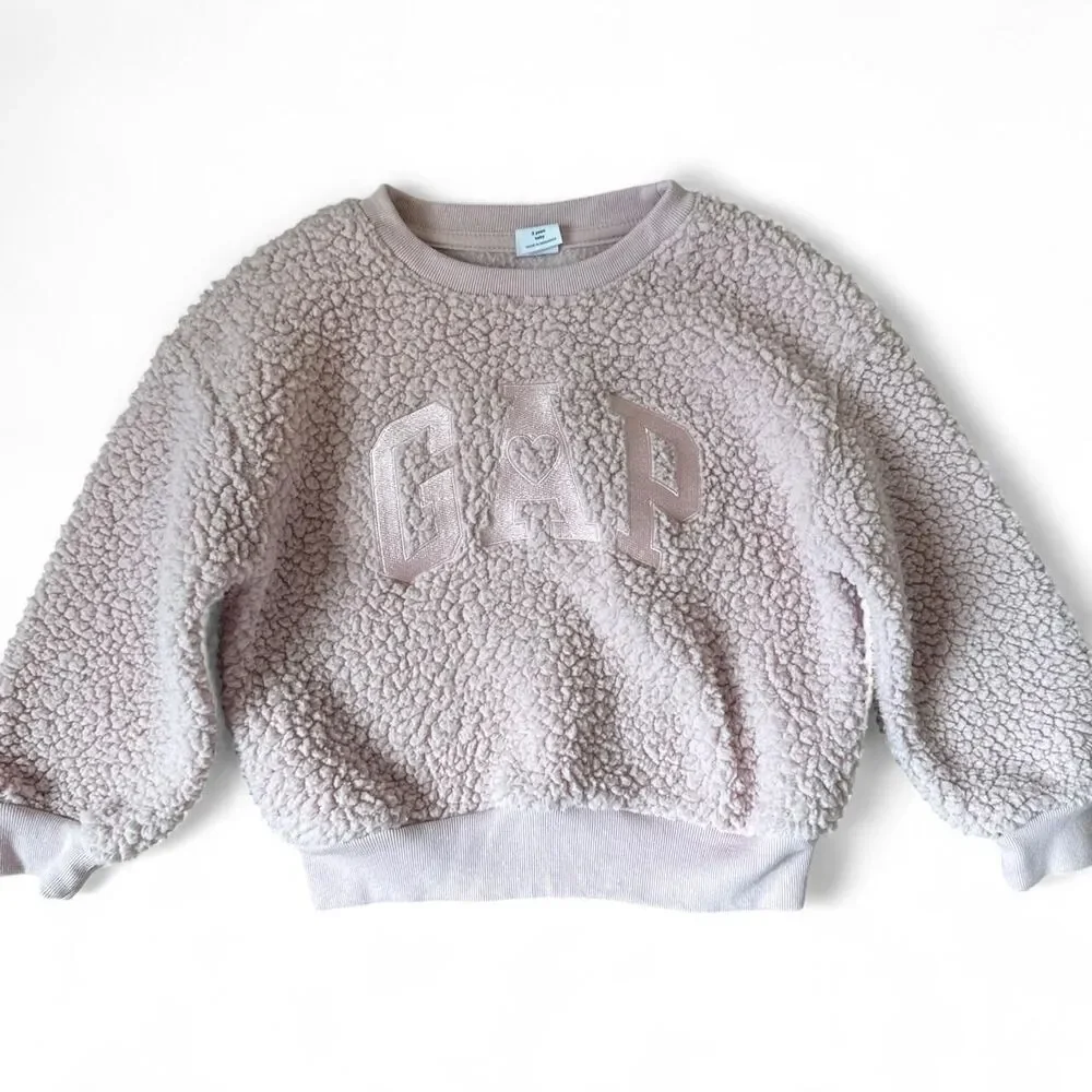 Baby GAP Pink Sherpa Pullover Sweatshirt Size 3 Years